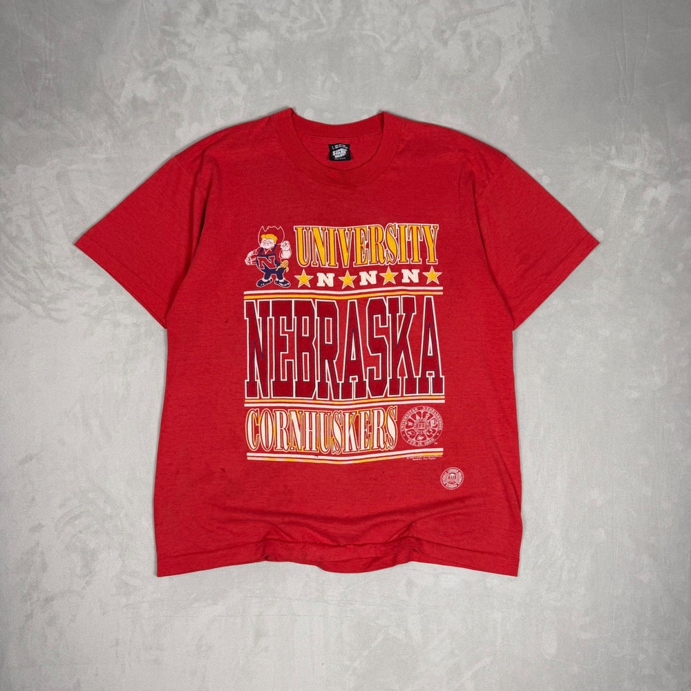 90s Mens Screen Stars University of Nebraska Cornhuskers Vintage T-Shirt Large